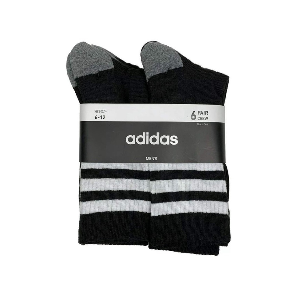 Adidas Men's Aeroready Cushioned 6 Pair Crew Socks Shoe Size 6-12